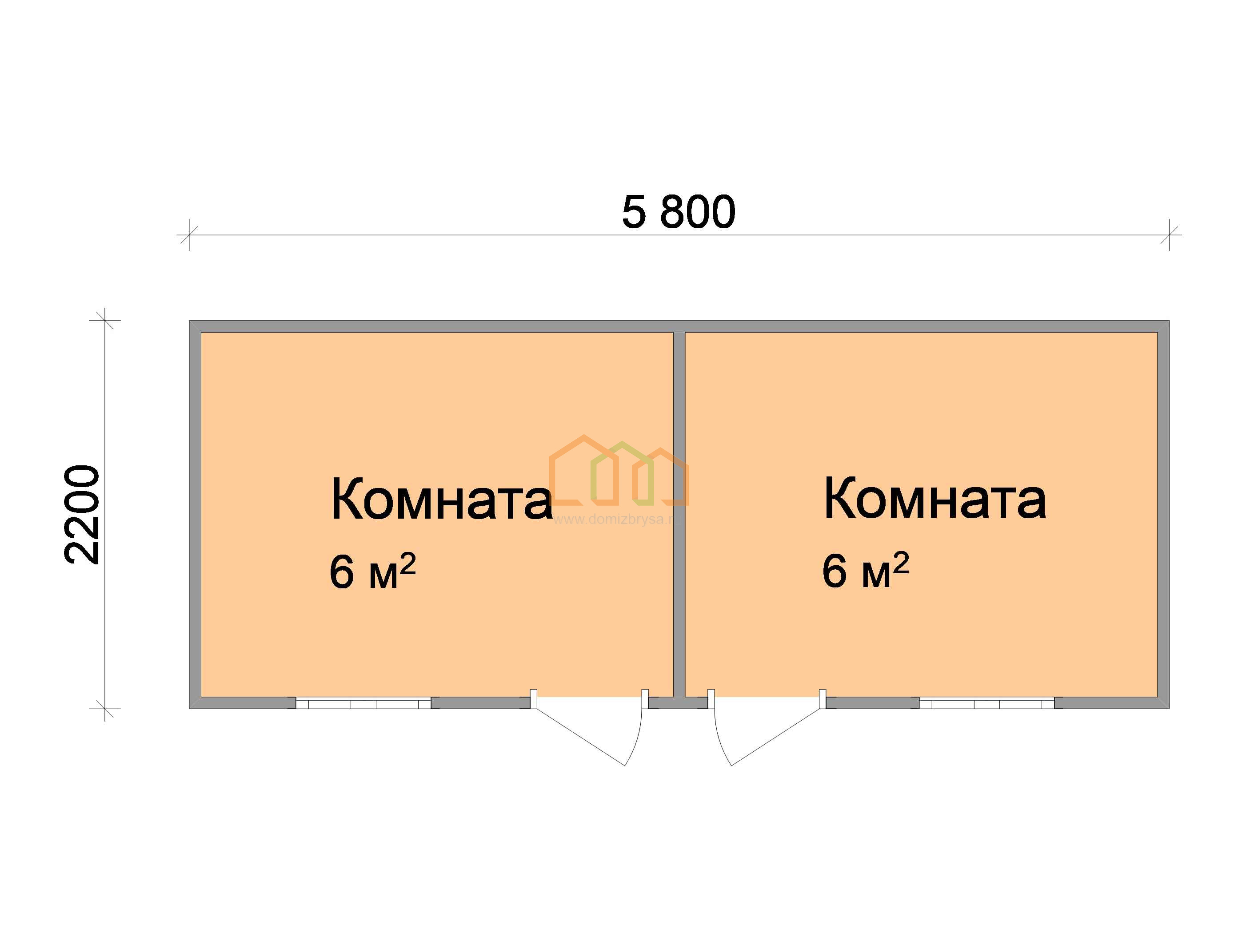 Дачная бытовка Василёк - 2 5.8x2.2 Площадь: 12.76 м² в готовом виде под  ключ в Меленках и области